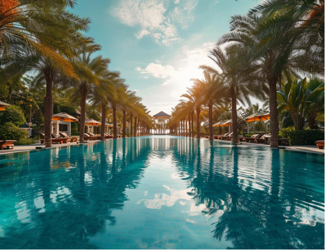 Dive into the ultimate luxury at ARKA’s 100 ft pool, the largest pool in Tulum. Surrounded by lush tropical greenery, offering breathtaking view.